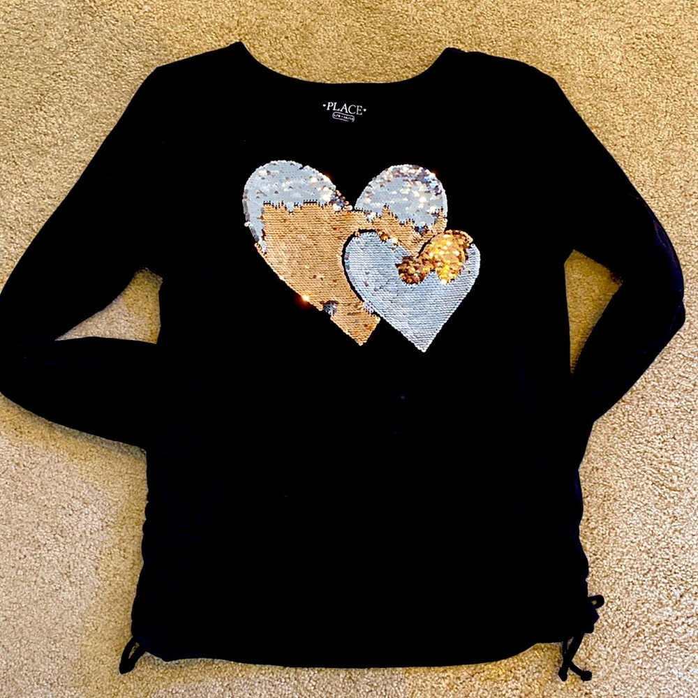 Reversible Sequin black girls Top size 10/12